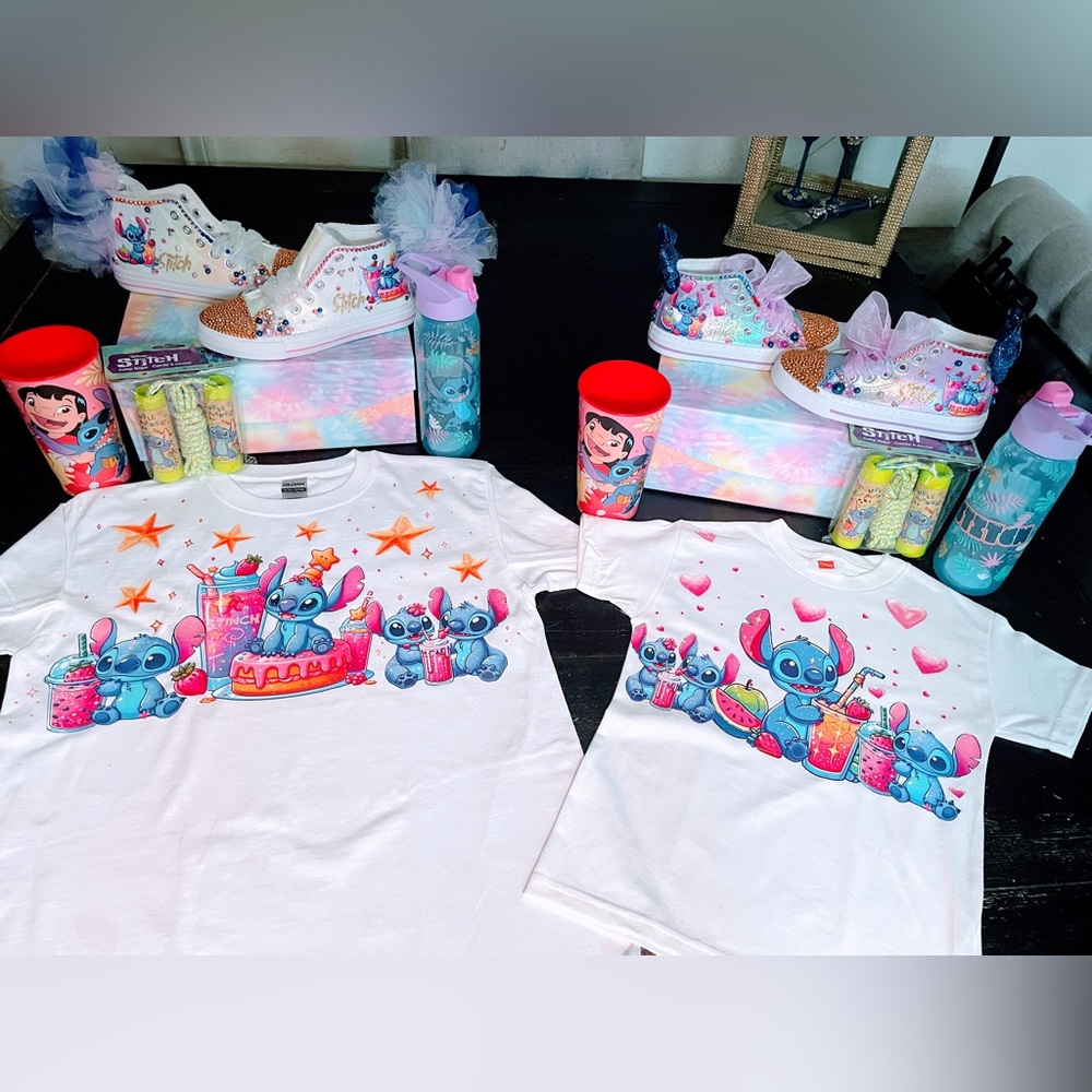 Youth blinged Stitch Sneakers